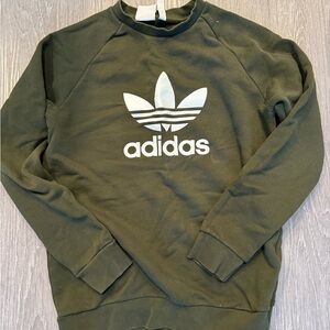 Adidas Men's Dark Green Crewneck Sweater